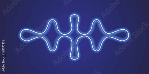 Sound wave icon for voice recognition in virtual assistant, speech sign. Neon Sound Wave Icon 