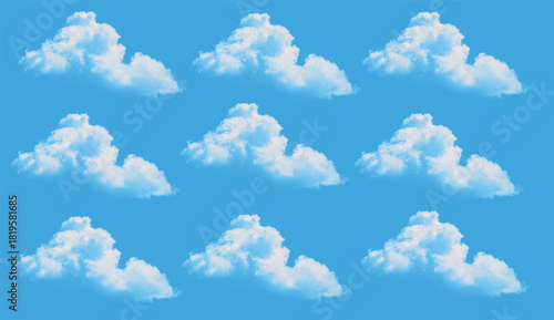 set of clouds. cloud symbol. Design a vector pack for cloud forms. components of the online interface, cloud storage apps, and weather forecast. Concept of weather