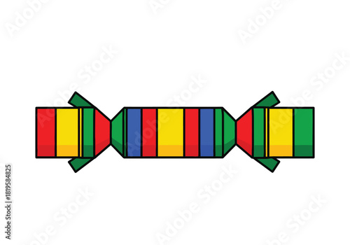 Colorful striped Christmas cracker vector illustration