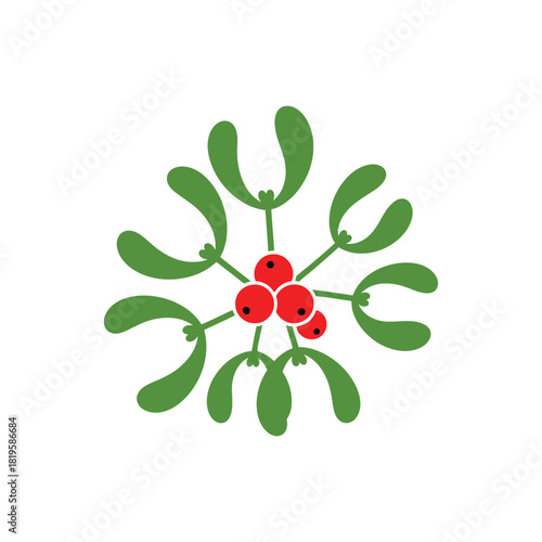 Christmas mistletoe illustration, a symbol of holiday love
