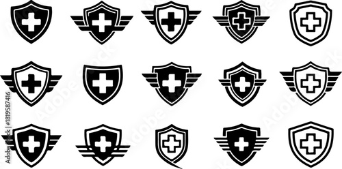 Medical Healthcare Protection Icons Set