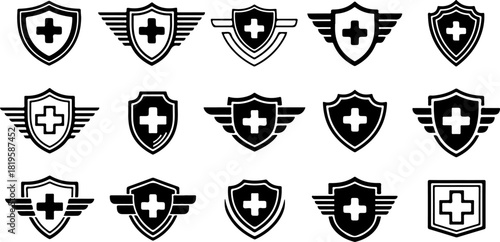 Medical Healthcare Protection Icons Set