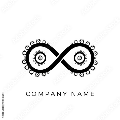 Infinity Symbol Made of Gears and Cogs.