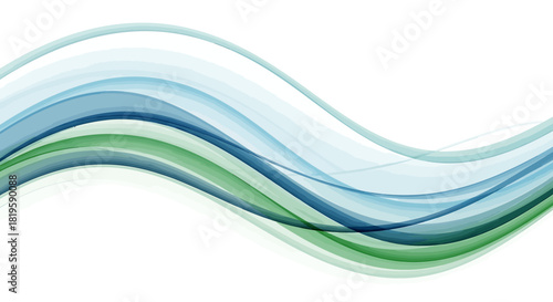 Abstract blue and green wavy lines