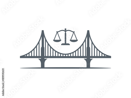 A bridge symbolizes justice, connecting two sides with fairness and balance.
