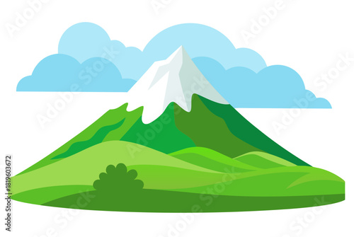 Mountain scene with clouds