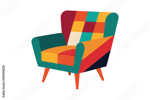 Colorful patchwork chair
