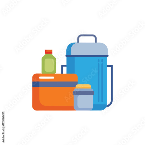 Lunch Box Essentials Flat Design School or Work Lunch Accessories