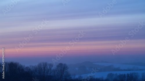 Sunset winter landscape