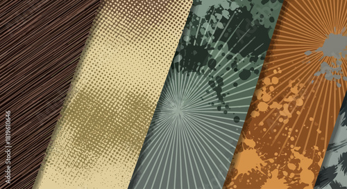 Abstract patterns with various textures in earthy color palette  
