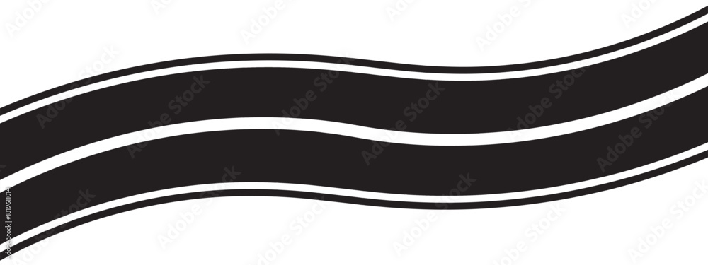 Fototapeta premium Wavy winding curves roads and horizontal path. Horizontal asphalt road template. Flat vector illustration isolated