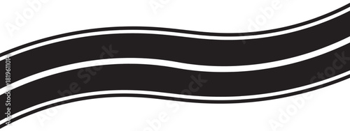 Wavy winding curves roads and horizontal path. Horizontal asphalt road template. Flat vector illustration isolated