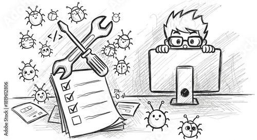 Programmer Debugging Software Bugs with Tools and Checklist.