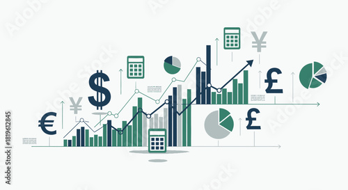 Financial Growth and Investment Analysis with Currency Symbols.