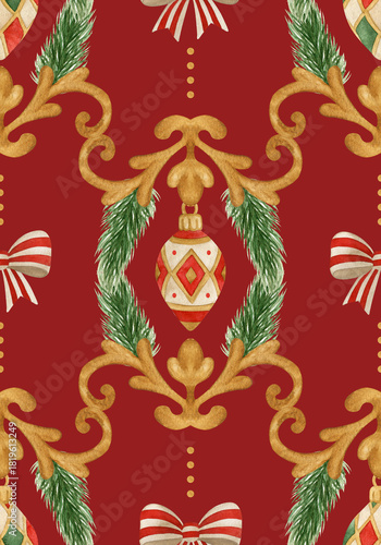 Seamless pattern with Christmas elements 
