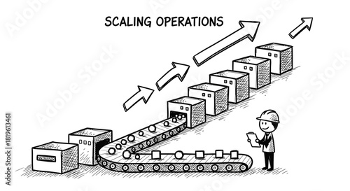 Scaling Operations Concept Illustration.