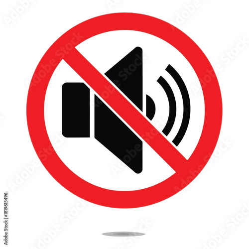 No sound icon symbol prohibiting audio playback or noise