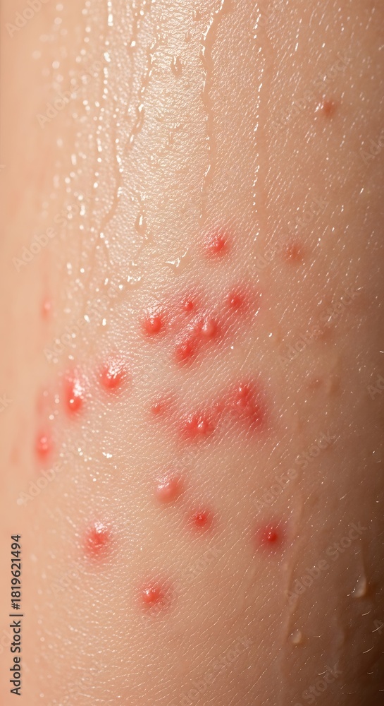 Fototapeta premium Skin Rash with Red Bumps - A Close-Up View of Irritation.
