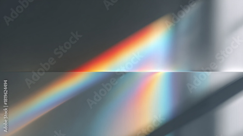 A striking display of a spectrum with radiant colors casting across the wall, showcasing the beauty of light