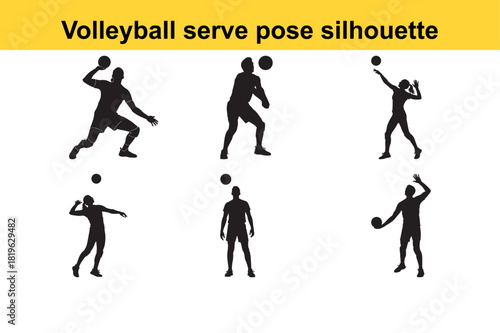 Volleyball serve pose silhouette