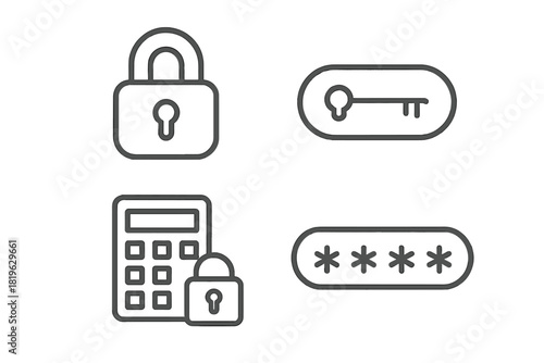 Concepts of digital security, password protection, and user access control for web and mobile interfaces