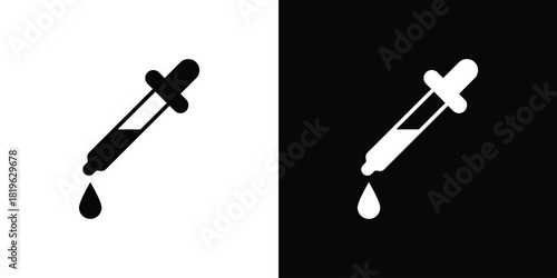 Eye dropper half icon design concept. vector flat icons