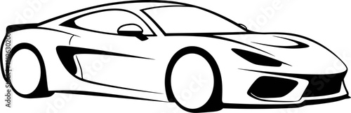 Cartoon vector car racing fast on the road