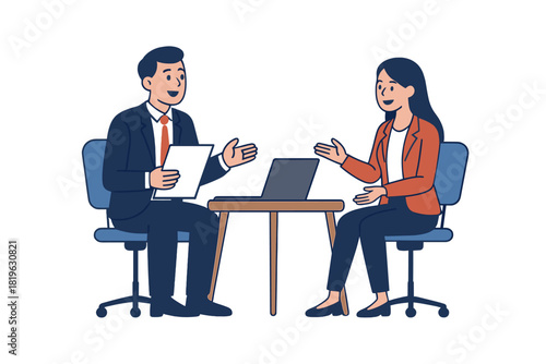 Professional business people meeting for a discussion or job interview