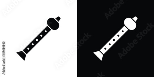 Flute icon design concept. vector flat icons