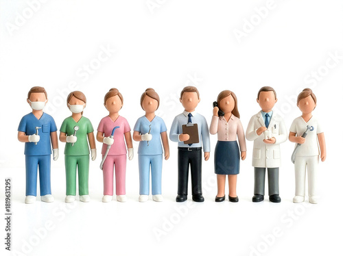 Eine Gruppe von Personen die in einer Zahnarzt Praxis arbeiten