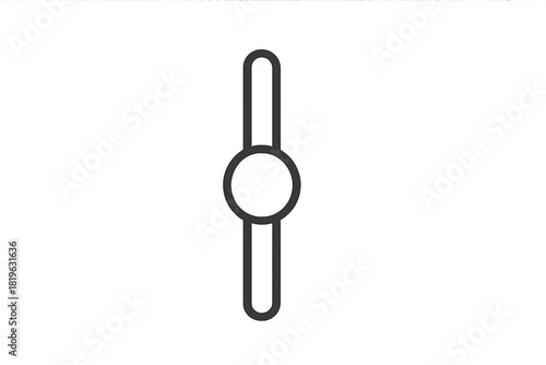 Simple outline symbol of a vertical adjustment slider interface control bar element