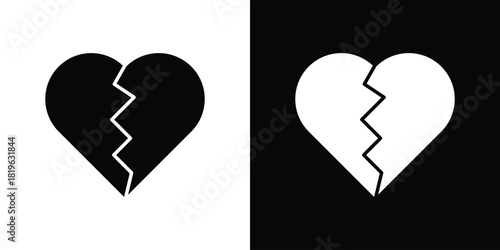 Heart Crack icon design concept. vector flat icons