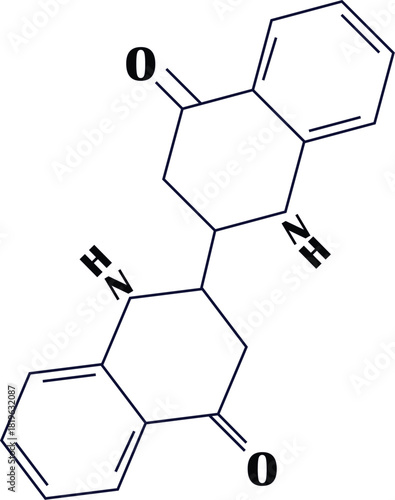 Chemical structure of indirubin a red pigment with anti-cancer properties vector illustration isolated on white background