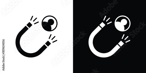 Magnet user icon design concept. vector flat icons
