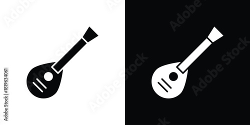 Mandolin icon design concept. vector flat icons