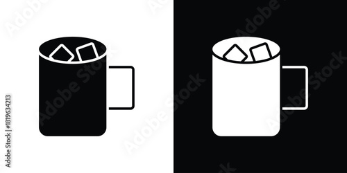 Marshmallows Mug icon design concept. vector flat icons