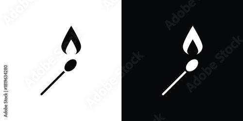 Match fire icon design concept. vector flat icons