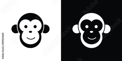 Monkey icon design concept. vector flat icons
