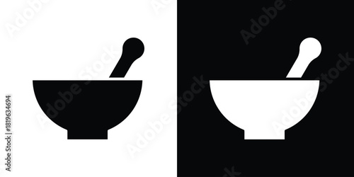 Mortar pestle icon design concept. vector flat icons