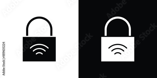 Nfc lock icon design concept. vector flat icons