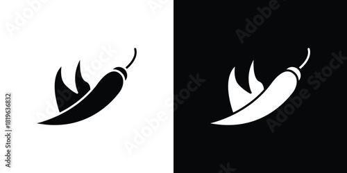 Pepper hot icon design concept. vector flat icons