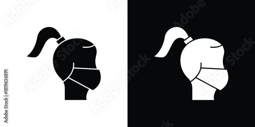 Person in mask icon design concept. vector flat icons
