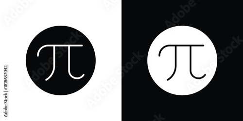 Pi icon design concept. vector flat icons