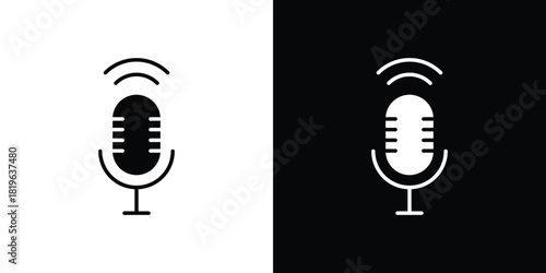 Podcast icon design concept. vector flat icons