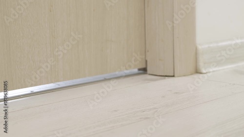 Hungry Person Taking from the Door a Plate with Toast Spread, Butter, Cheese, Honey and Nuts. Food Delivered in Front of the Door.