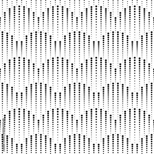 Black and white seamless pattern. Modern geometric background. Dotted grid.