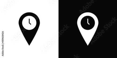 Real time location icon design concept. vector flat icons
