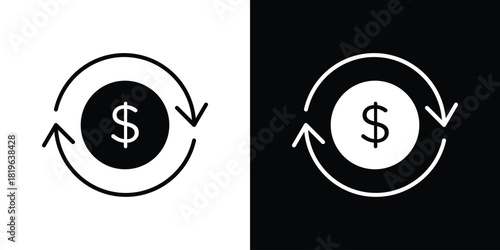 Refund icon design concept. vector flat icons