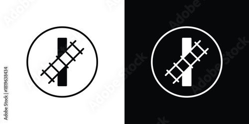 Foto Railroad crossing sign design concept. vector flat icons