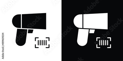 Scanner gun icon design concept. vector flat icons
